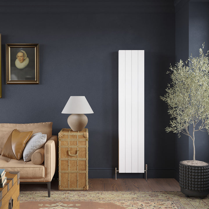Thetford - White Vertical Radiator Double Panel H1800mm x W372mm Grooved