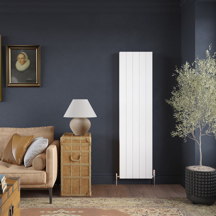 Thetford - White Vertical Radiator Double Panel H1800mm x W466mm Grooved