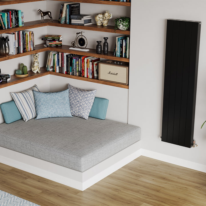 Thetford - Black Vertical Radiator Double Panel H1800mm x W466mm Smooth