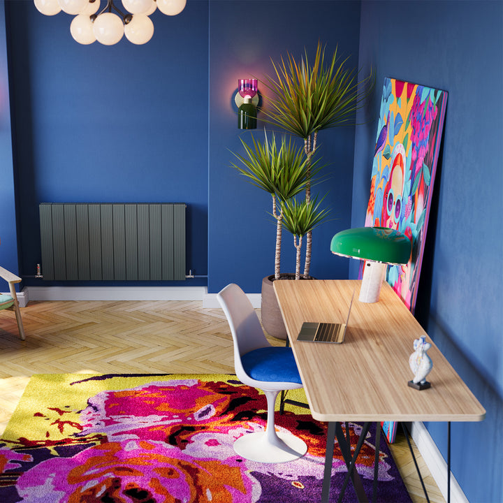 Thetford - Anthracite Horizontal Radiator Double Panel H600mm x W1124mm Grooved