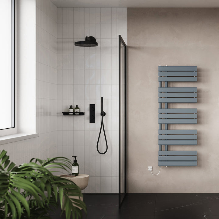 Tristan - Anthracite Electric Towel Rail H1292mm x W500mm 500w Standard