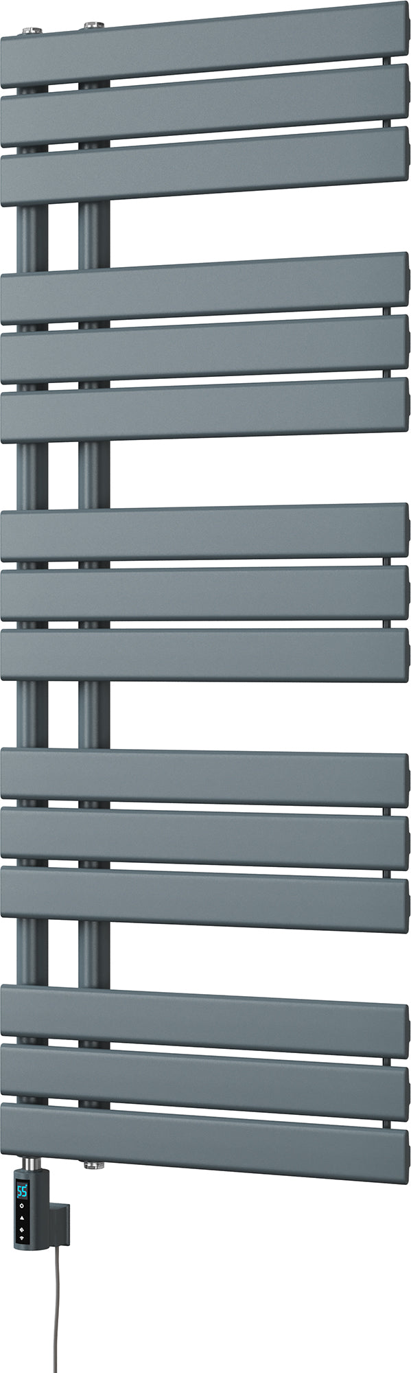 Tristan - Anthracite Electric Towel Rail H1292mm x W500mm 600w Thermostatic WIFI
