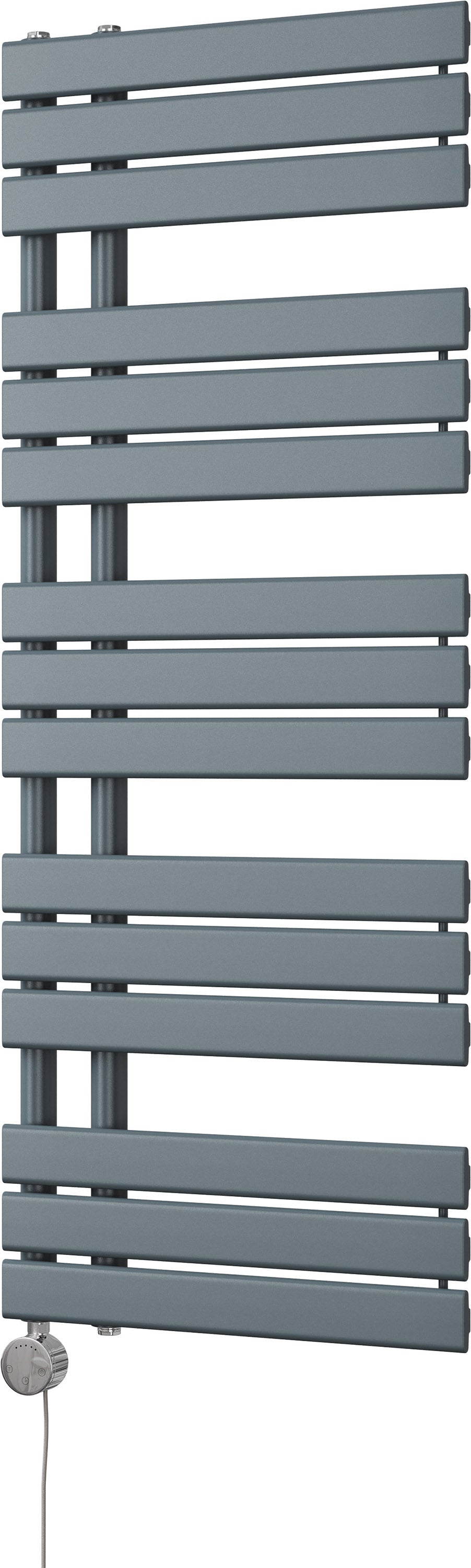 Tristan - Anthracite Electric Towel Rail H1292mm x W500mm 600w Thermostatic