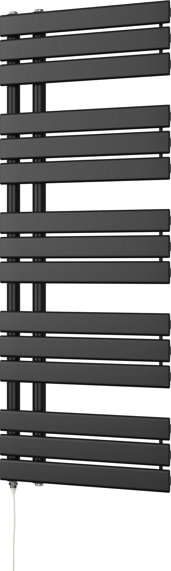 Tristan - Black Electric Towel Rail H1292mm x W500mm 500w Standard
