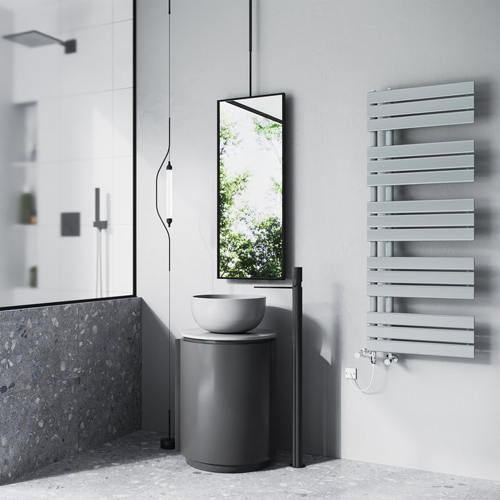 Tristan - Silver Dual Fuel Towel Rail H1292mm x W500mm Standard