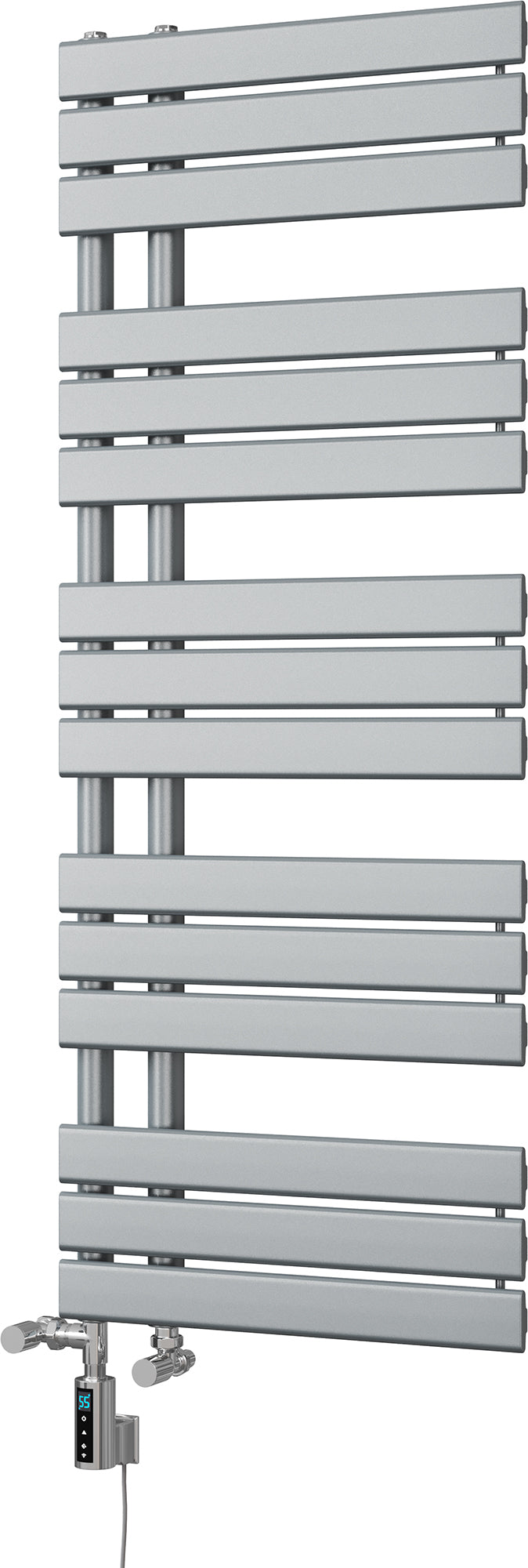 Tristan - Silver Dual Fuel Towel Rail H1292mm x W500mm Thermostatic WIFI