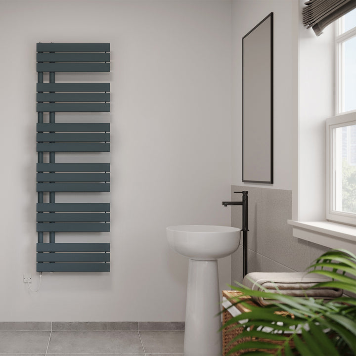 Tristan - Anthracite Electric Towel Rail H1564mm x W500mm 700w Standard