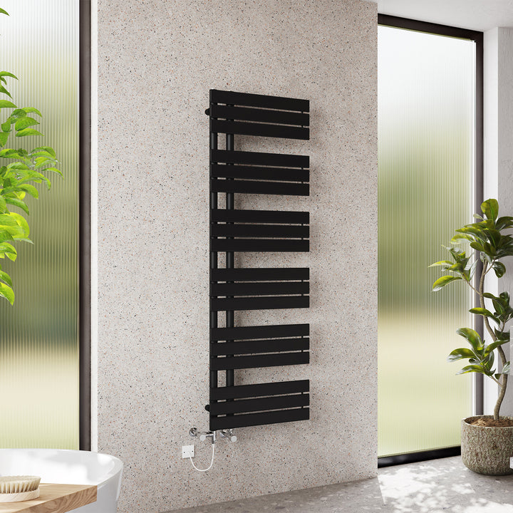 Tristan - Black Dual Fuel Towel Rail H1564mm x W500mm Standard