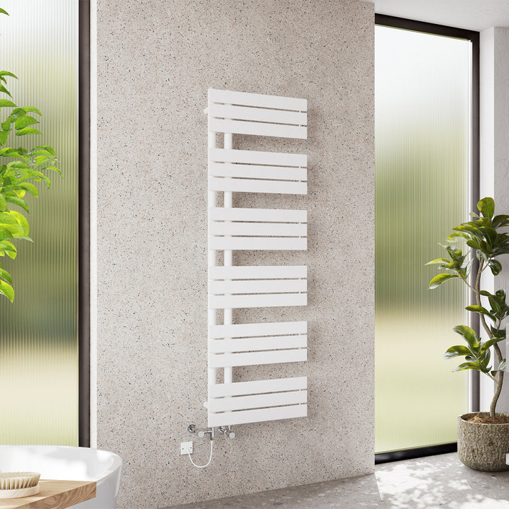 Tristan - White Dual Fuel Towel Rail H1564mm x W500mm Standard