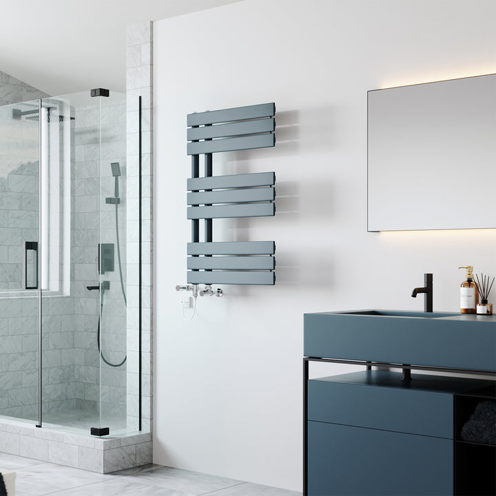 Tristan - Anthracite Dual Fuel Towel Rail H816mm x W500mm Standard