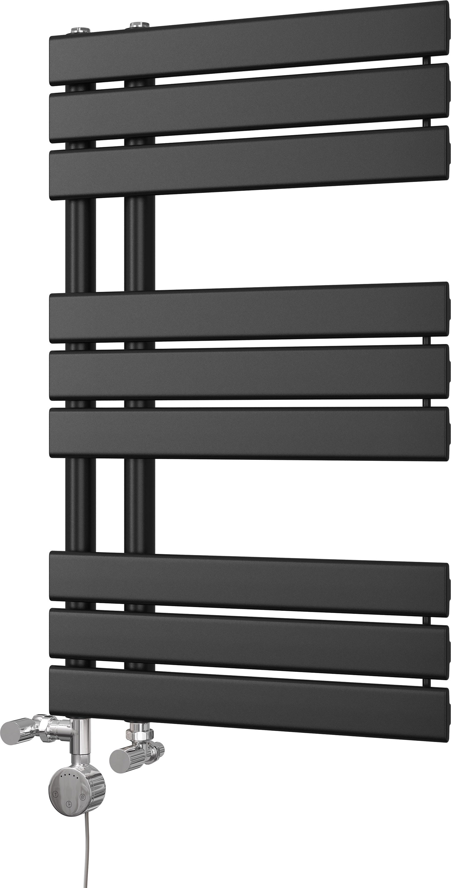 Tristan - Black Dual Fuel Towel Rail H816mm x W500mm Thermostatic