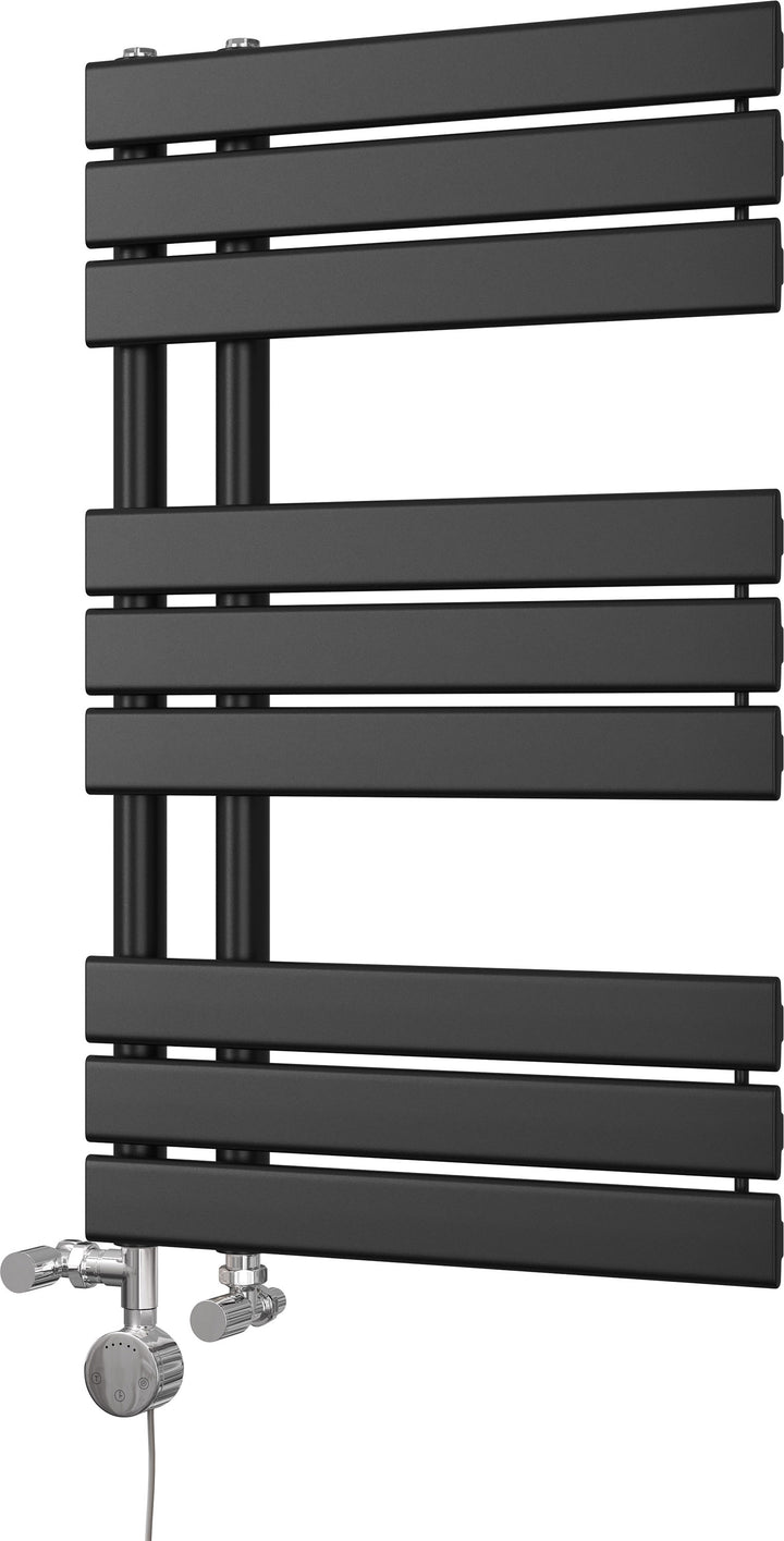 Tristan - Black Dual Fuel Towel Rail H816mm x W500mm Thermostatic