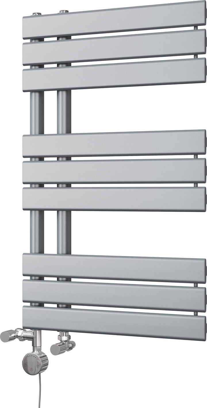 Tristan - Silver Dual Fuel Towel Rail H816mm x W500mm Thermostatic
