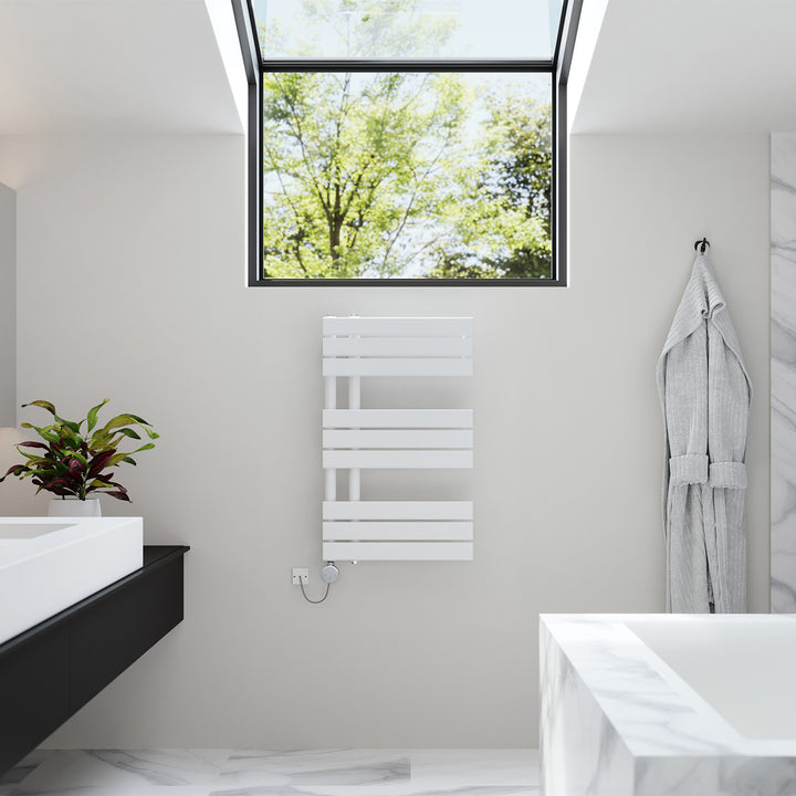 Tristan - White Electric Towel Rail H816mm x W500mm 400w Thermostatic