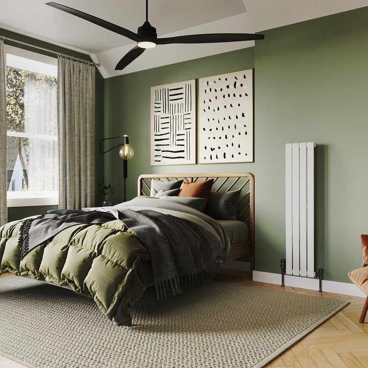 Typhoon - White Designer Radiator H1200mm x W272mm Single Panel - Feet Included
