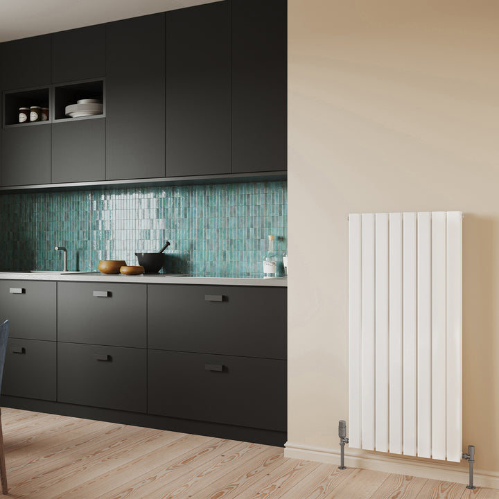 Typhoon - White Designer Radiator H1200mm x W544mm Double Panel - Feet Included
