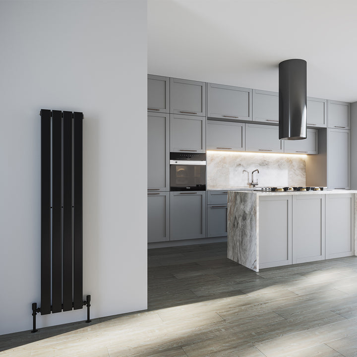 Typhoon - Black Vertical Radiator H1400mm x W272mm Single Panel