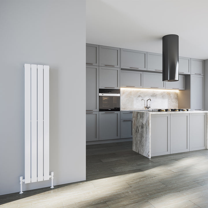 Typhoon - White Designer Radiator H1400mm x W272mm Single Panel - Feet Included