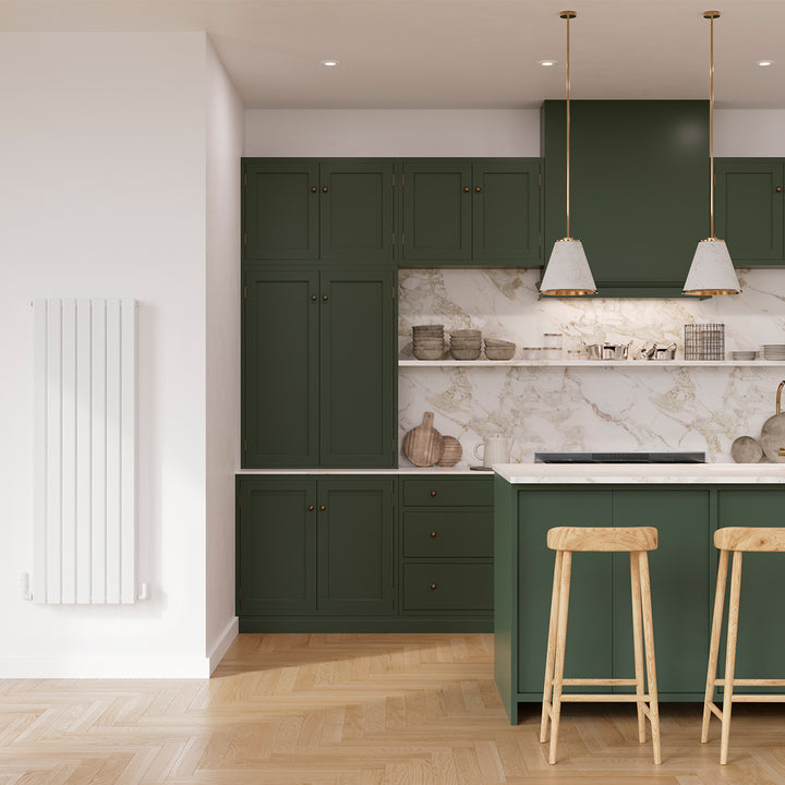 Typhoon - White Vertical Radiator H1400mm x W476mm Double Panel