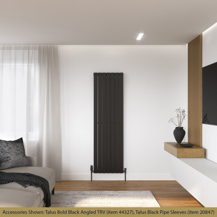 Typhoon - Black Designer Radiator H1600mm x W476mm Single Panel - Feet Included