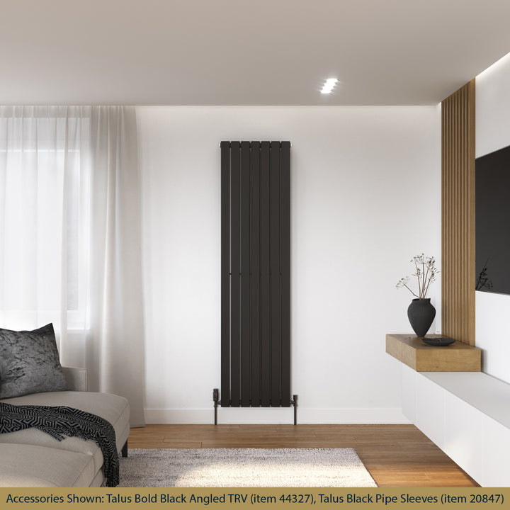 Typhoon - Black Designer Radiator H1800mm x W476mm Single Panel - Feet Included