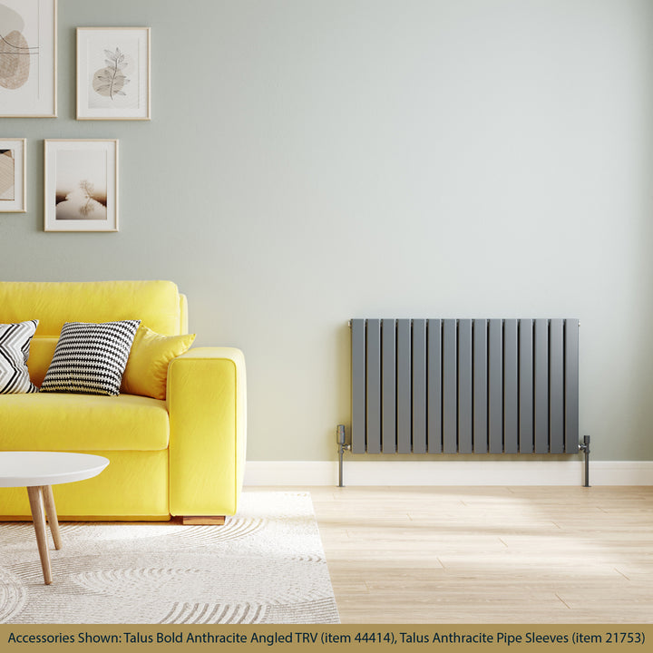 Typhoon - Anthracite Designer Radiator H600mm x W1020mm Double Panel - Feet Included