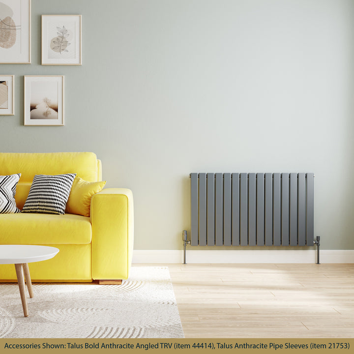 Typhoon - Anthracite Designer Radiator H600mm x W1020mm Single Panel - Feet Included