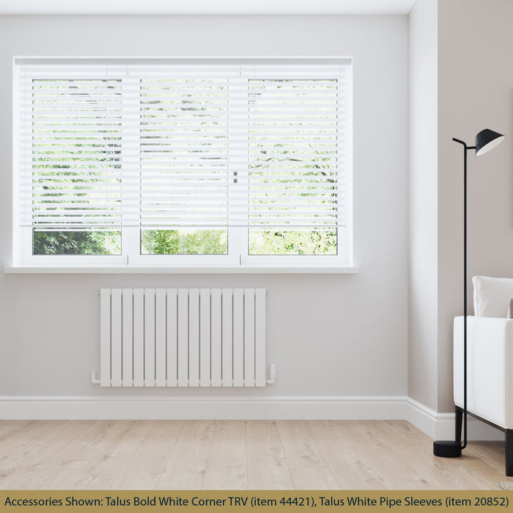 Typhoon - White Designer Radiator H600mm x W1020mm Single Panel - Feet Included