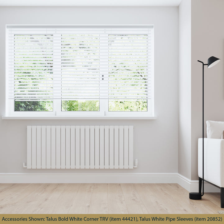 Typhoon - White Designer Radiator H600mm x W1496mm Double Panel - Feet Included