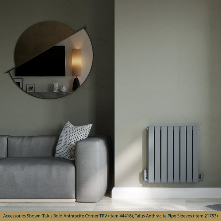 Typhoon - Anthracite Designer Radiator H600mm x W544mm Double Panel - Feet Included