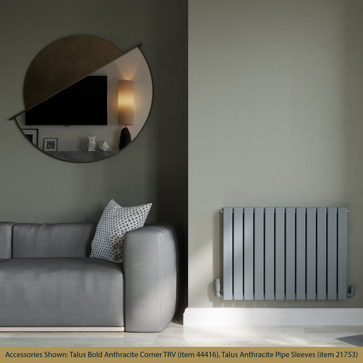 Typhoon - Anthracite Designer Radiator H600mm x W816mm Double Panel - Feet Included
