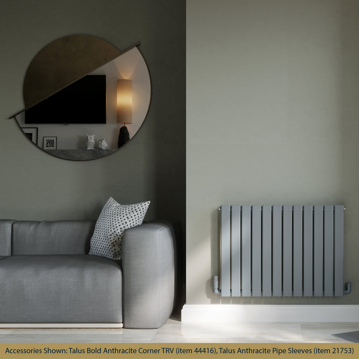 Typhoon - Anthracite Designer Radiator H600mm x W816mm Single Panel - Feet Included