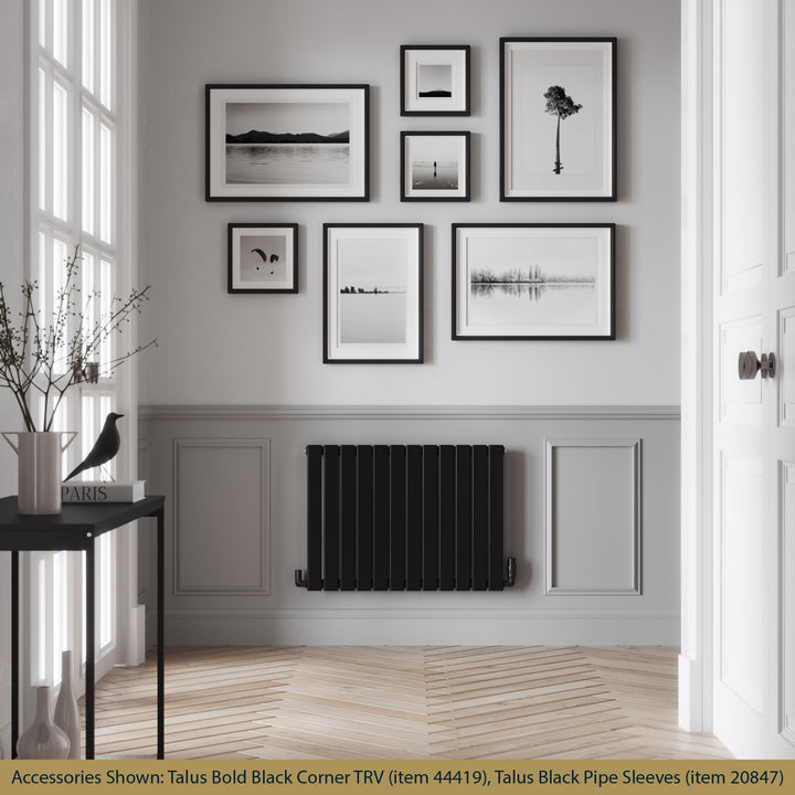 Typhoon - Black Designer Radiator H600mm x W816mm Single Panel - Feet Included