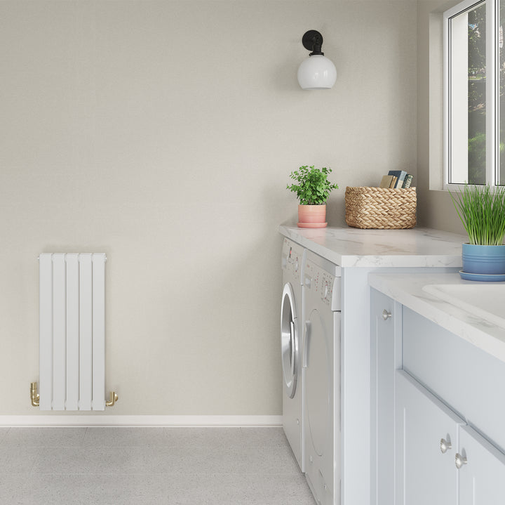 Typhoon - White Designer Radiator H800mm x W340mm Double Panel - Feet Included