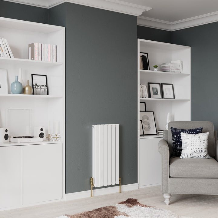 Typhoon - White Designer Radiator H800mm x W408mm Double Panel - Feet Included