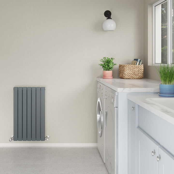 Typhoon - Anthracite Designer Radiator H800mm x W476mm Double Panel - Feet Included