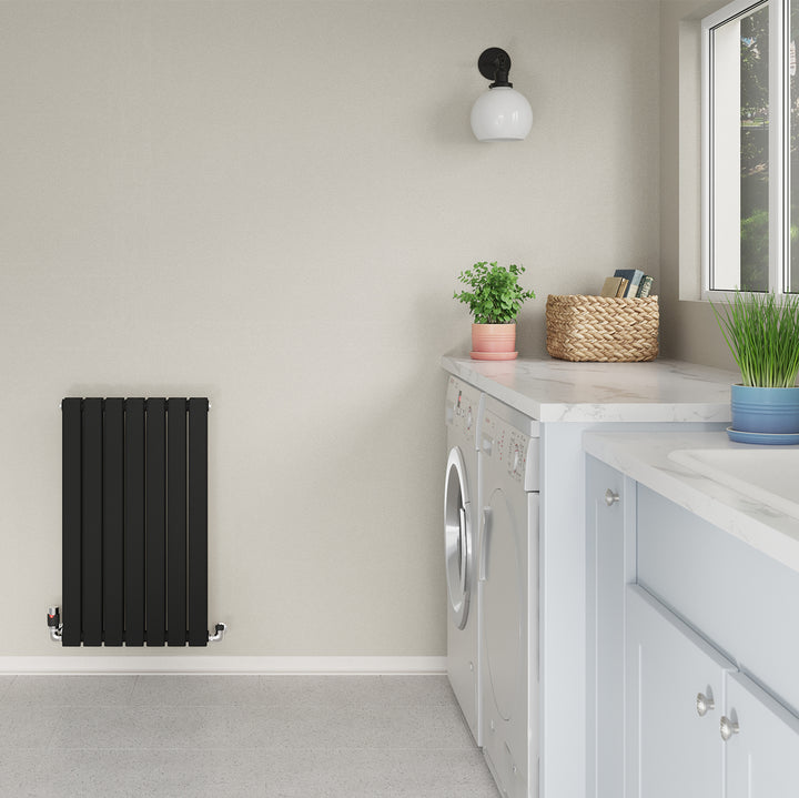 Typhoon - Black Designer Radiator H800mm x W476mm Double Panel - Feet Included
