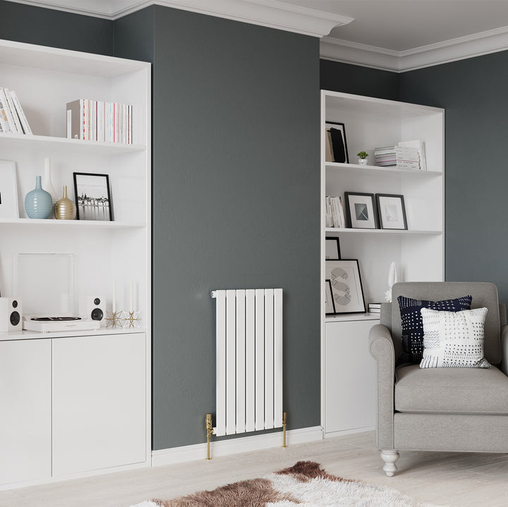 Typhoon - White Designer Radiator H800mm x W476mm Single Panel - Feet Included