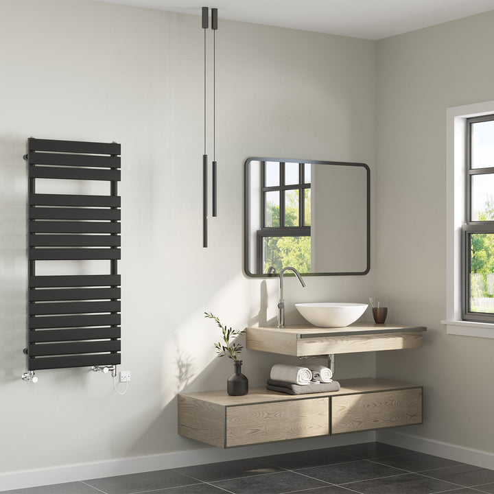 Typhoon - Black Dual Fuel Towel Rail H1156mm x W500mm Standard