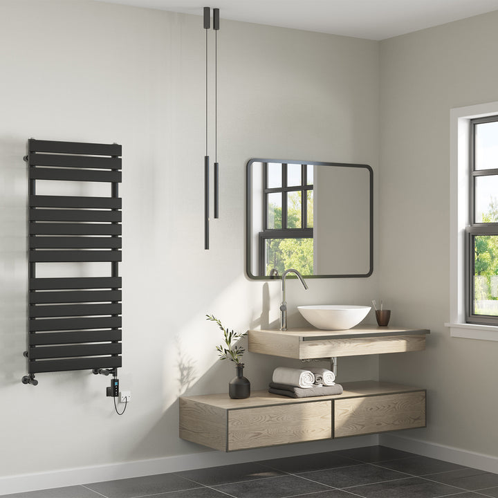 Typhoon - Black Dual Fuel Towel Rail H1156mm x W500mm Thermostatic WIFI