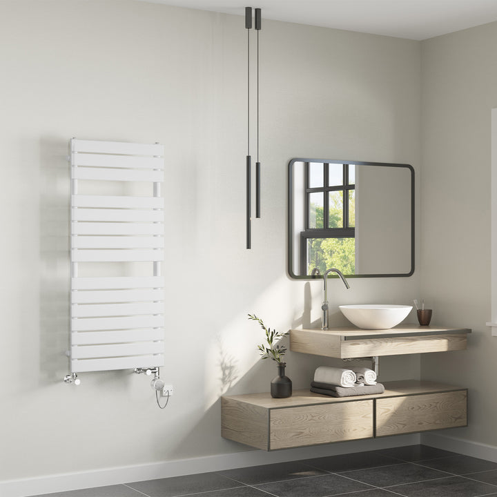 Typhoon - White Dual Fuel Towel Rail H1156mm x W500mm Thermostatic