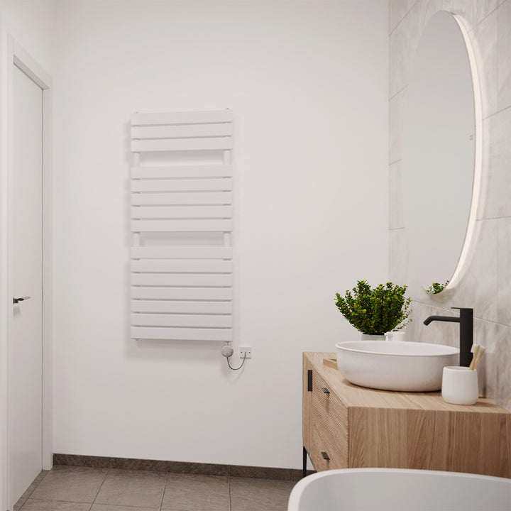 Typhoon - White Electric Towel Rail H1156mm x W500mm 600w Thermostatic