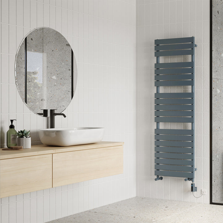 Typhoon - Anthracite Dual Fuel Towel Rail H1564mm x W500mm Thermostatic WIFI