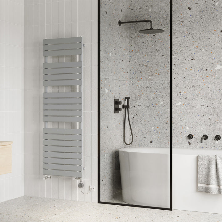 Typhoon - Silver Dual Fuel Towel Rail H1564mm x W500mm Thermostatic