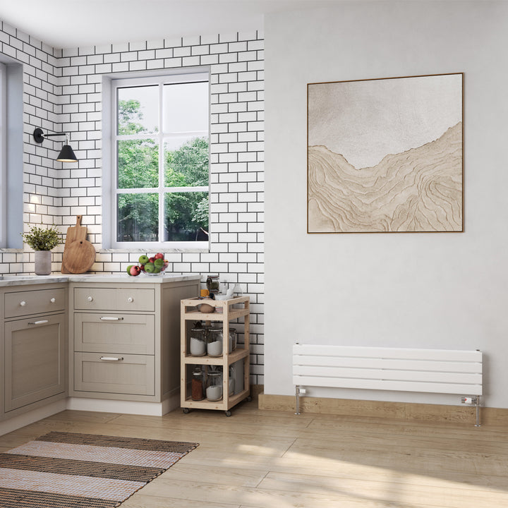 Typhoon Axis - White Horizontal Radiator H272mm x W1200mm Double Panel