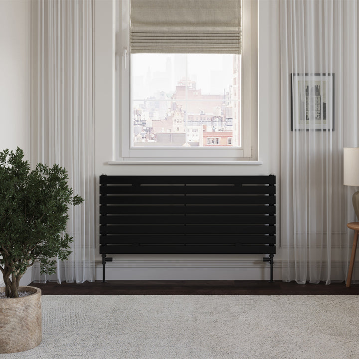Typhoon Axis - Black Horizontal Radiator H544mm x W1200mm Single Panel