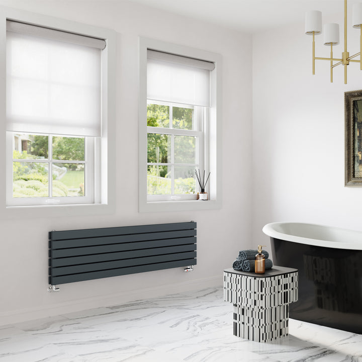 Typhoon Axis - Anthracite Horizontal Radiator H408mm x W1400mm Double Panel