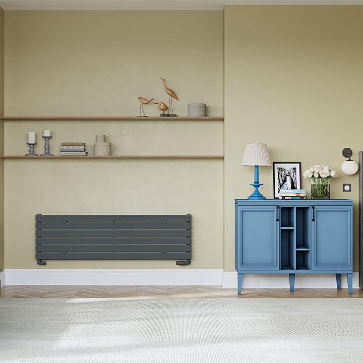 Typhoon Axis - Anthracite Horizontal Radiator H408mm x W1400mm Single Panel