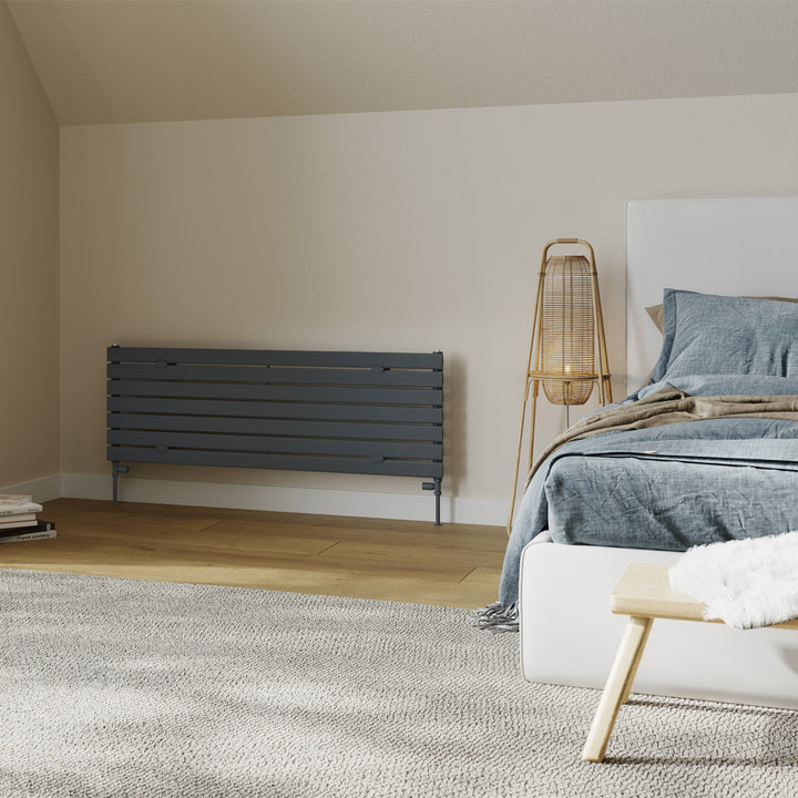 Typhoon Axis - Anthracite Horizontal Radiator H476mm x W1400mm Single Panel