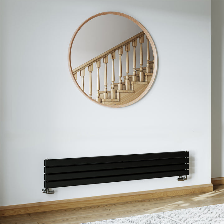 Typhoon Axis - Black Horizontal Radiator H272mm x W1600mm Double Panel